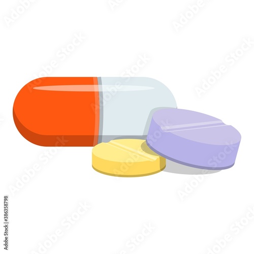 Health pills icon. Cartoon of health pills vector icon for web design isolated on white background