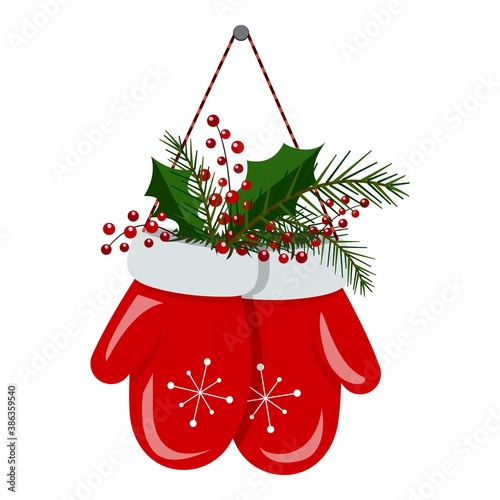 Christmas mittens icon. Cartoon of christmas mittens vector icon for web design isolated on white background