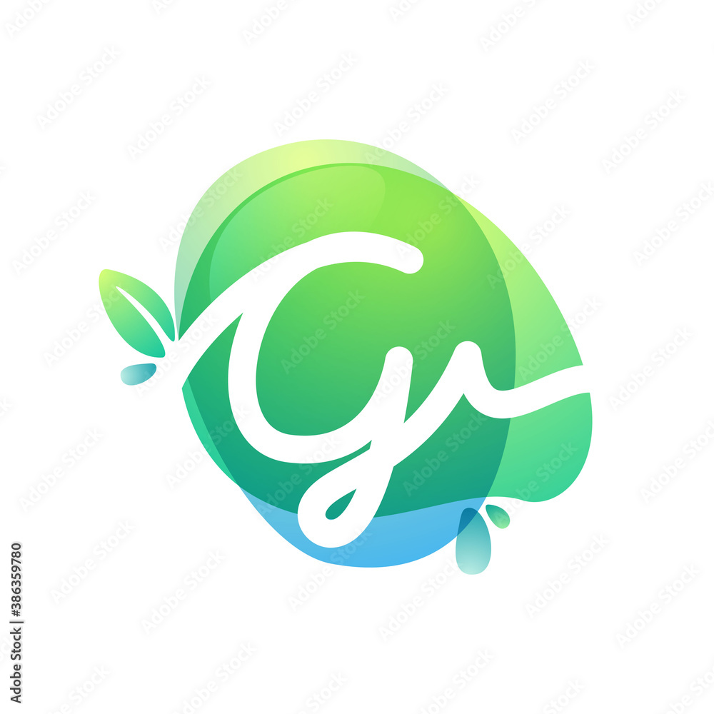 Vector green eco letter G logo.