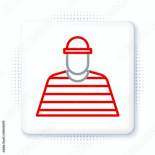 Line Prisoner icon isolated on white background. Colorful outline concept. Vector.