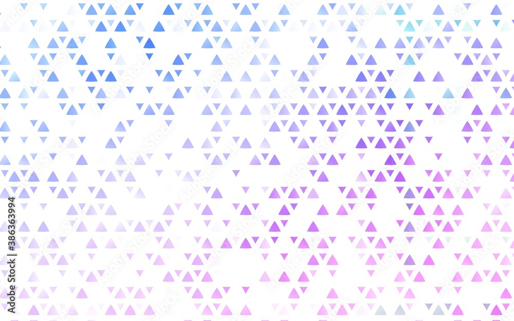 Light Pink, Blue vector backdrop with lines, triangles.