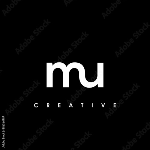 MU Letter Initial Logo Design Template Vector Illustration	
