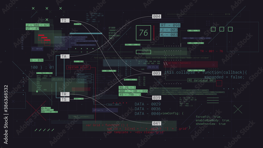 Programming futuristic cyberspace with binary code, computer technology communication and data exchange, vector background