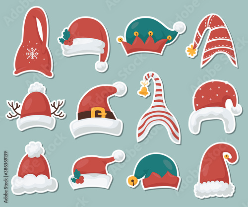 Gnomes hats stickers collection