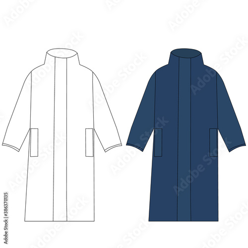isolated, female coat on white background