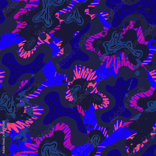 Seamless urban backdrop with abstract hand drawn colorful pattern for your unusual ideas