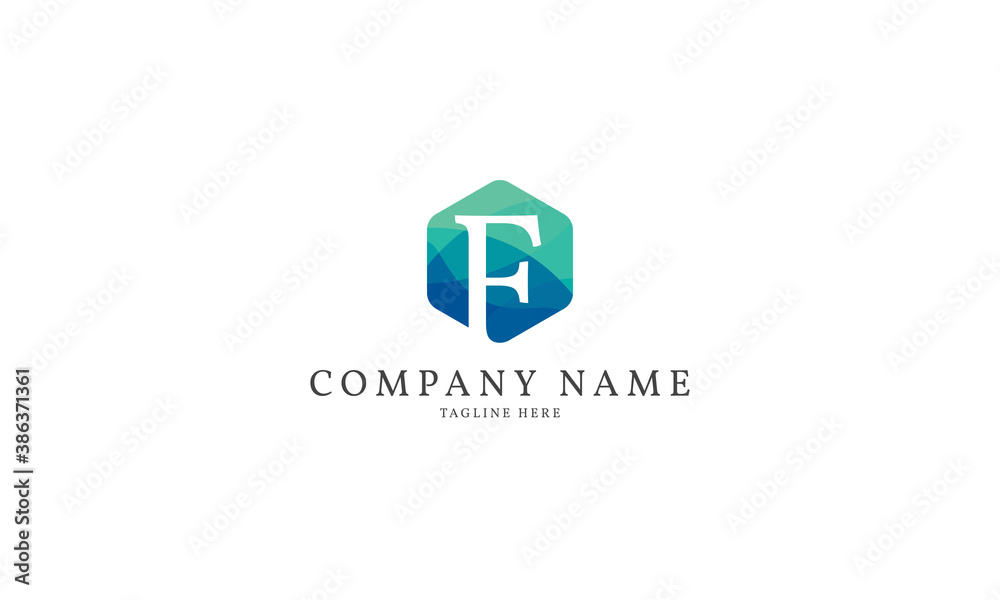 letter F modern hexagon logo template letter F modern hexagon logo template
