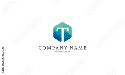 Free Download letter T modern hexagon logo template - GFXLoad