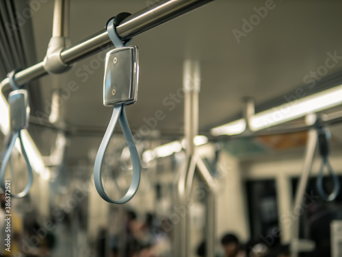 Handle for standing passengers in the train