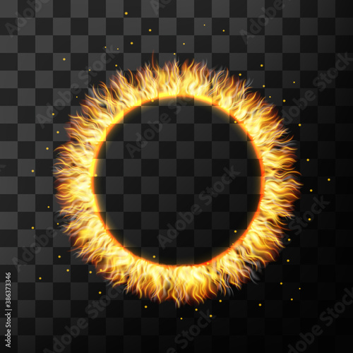 Ring of fire, circle of flames, burning frame.