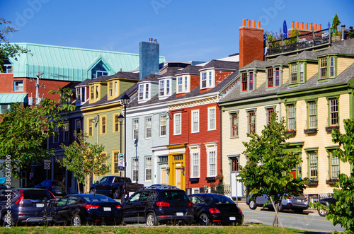 Halifax, Canada in Nova Scotia is a popular cruise and travel destination on East Coast with historic and modern architecture buildings on East Coast