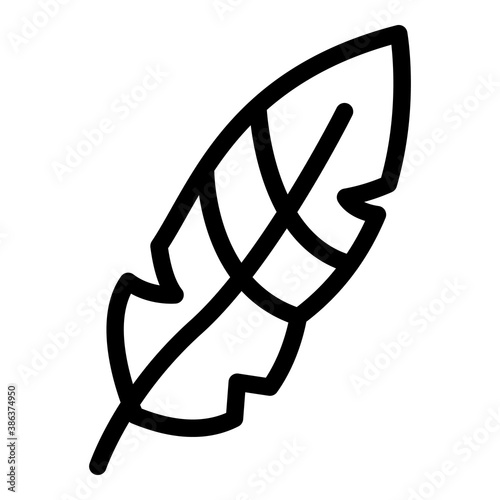 Fototapeta Naklejka Na Ścianę i Meble -  Bird feather icon. Outline bird feather vector icon for web design isolated on white background