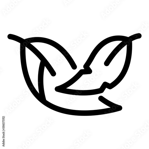 African feather icon. Outline african feather vector icon for web design isolated on white background