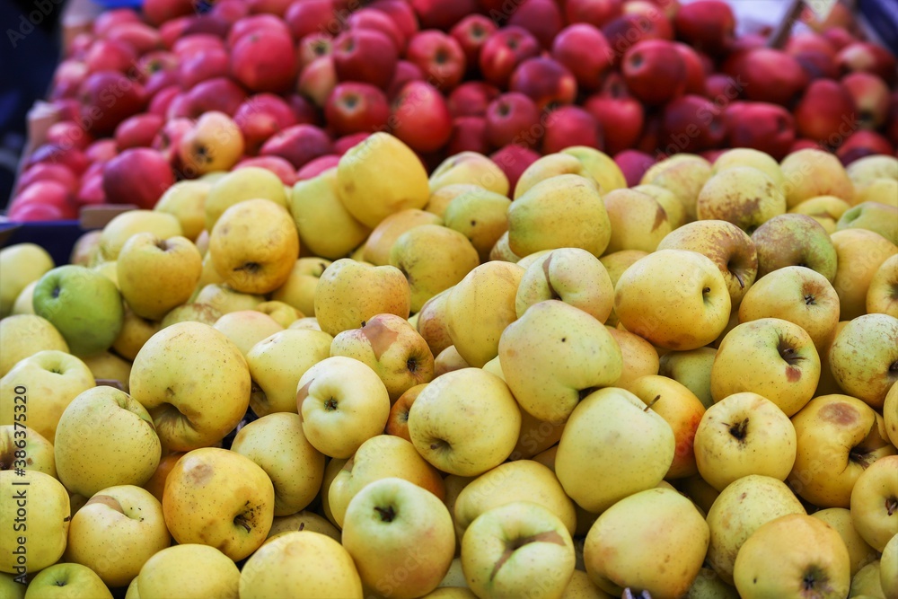apples -close-up of fruit and vegetables for sale at the market apples -close-up of fruit and vegetables for sale at the market