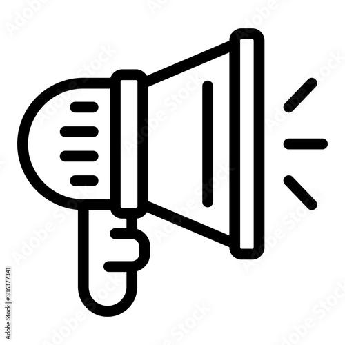Megaphone idea icon. Outline megaphone idea vector icon for web design isolated on white background
