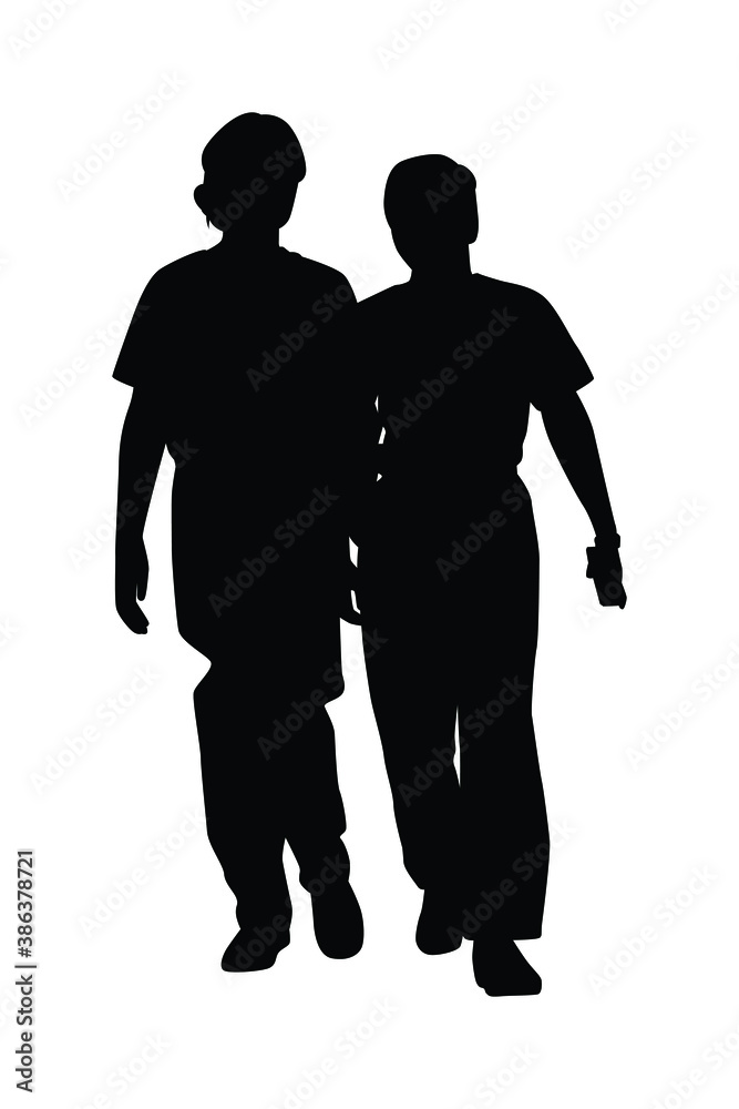 Lesbian lover couple silhouette vector