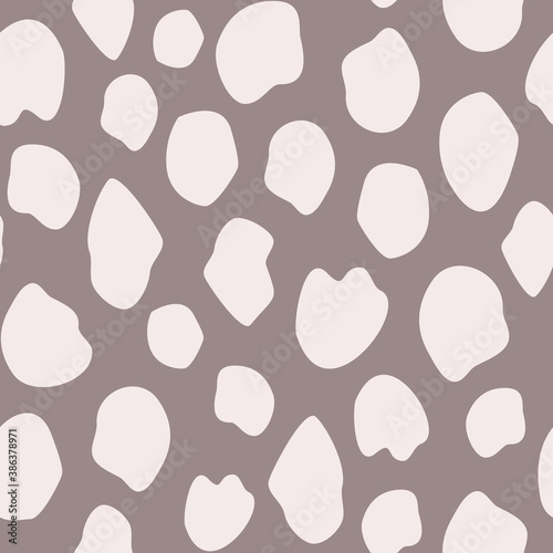 Vector Abstract Animal Print in Warm Gray seamless pattern background.