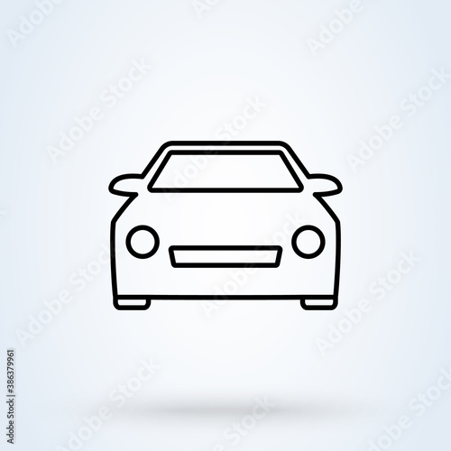 front car sign line icon or logo. Universal car concept. vector linear illustration.