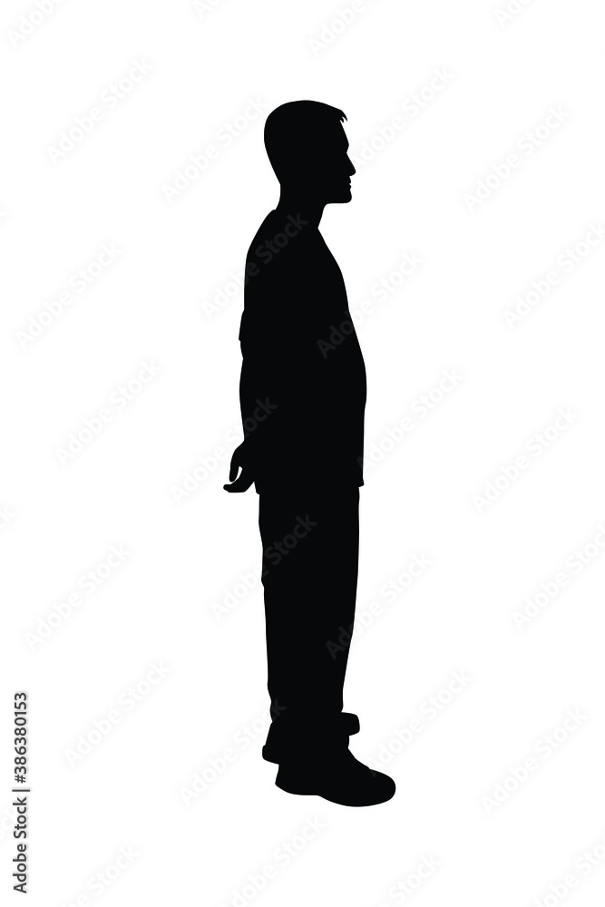 Standing man silhouette vector	
