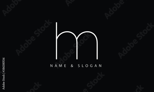 LM, ML, L, M abstract letters logo monogram