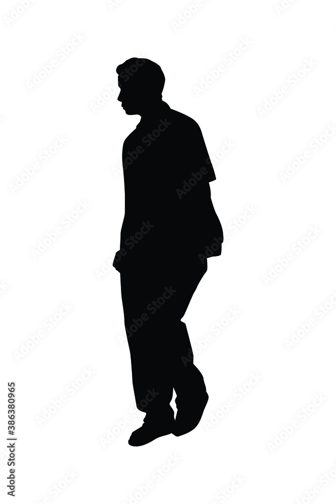 Standing man silhouette vector	
