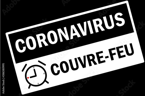 Etiquette Couvre-feu Noir