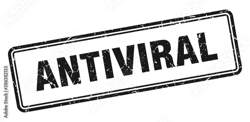 antiviral stamp. square grunge sign on white background