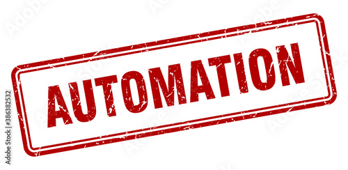automation stamp. square grunge sign on white background