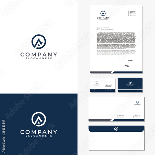 A letter logo and brand identity vector