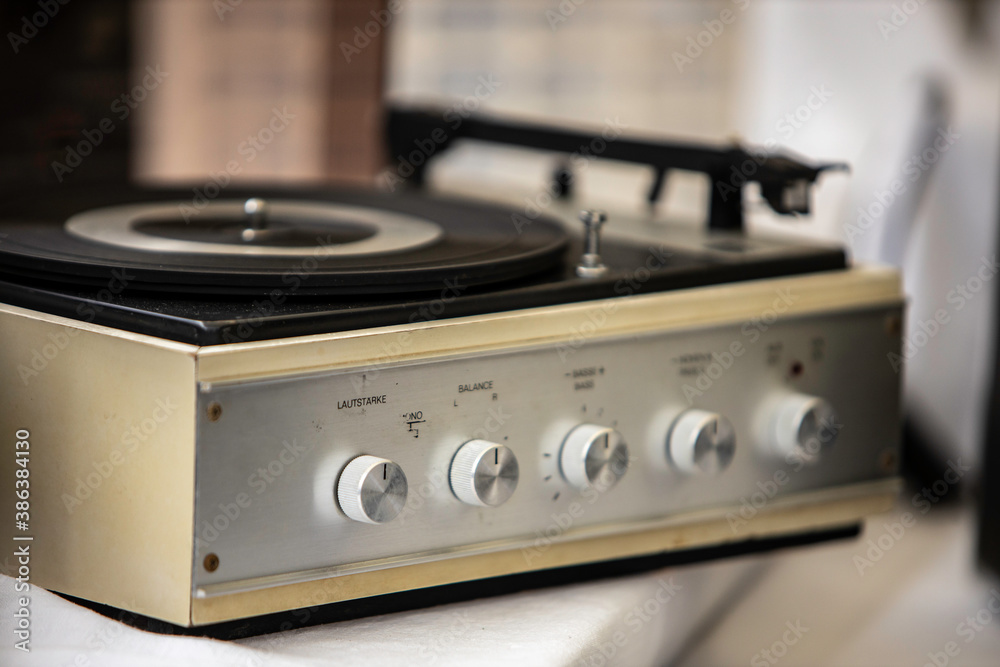 Fototapeta premium close up of a vintage vinyl record