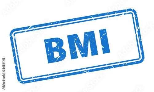 bmi stamp. square grunge sign on white background