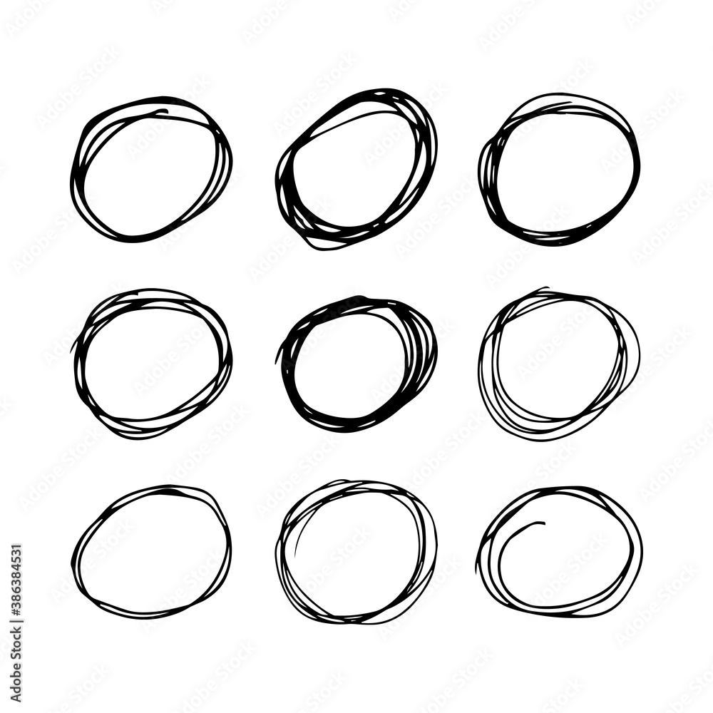 Hand drawn scribble circle Hand drawn scribble circle