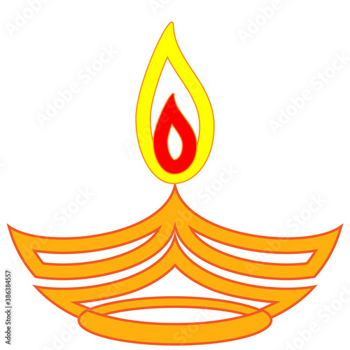 The symbol of the ethnic holiday diwali in the form of a burning candle