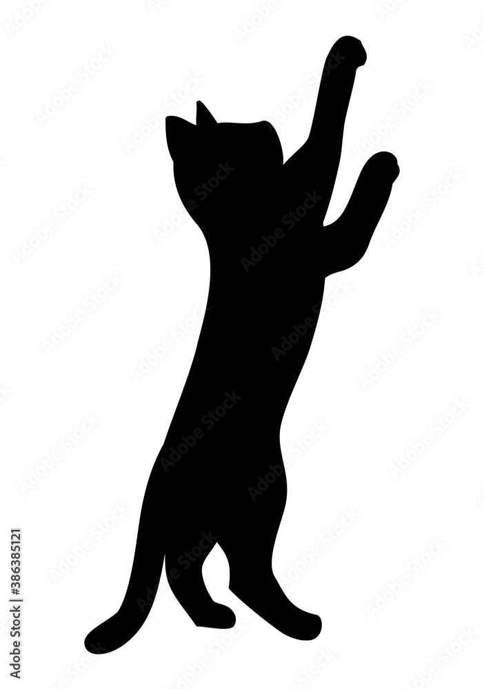 後ろ足で立つ猫のシルエット Stock Vector Adobe Stock
