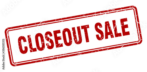 closeout sale stamp. square grunge sign on white background