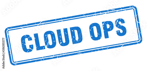 cloud ops stamp. square grunge sign on white background