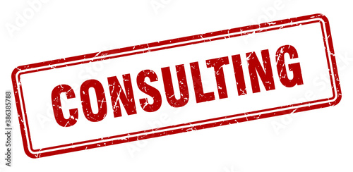consulting stamp. square grunge sign on white background