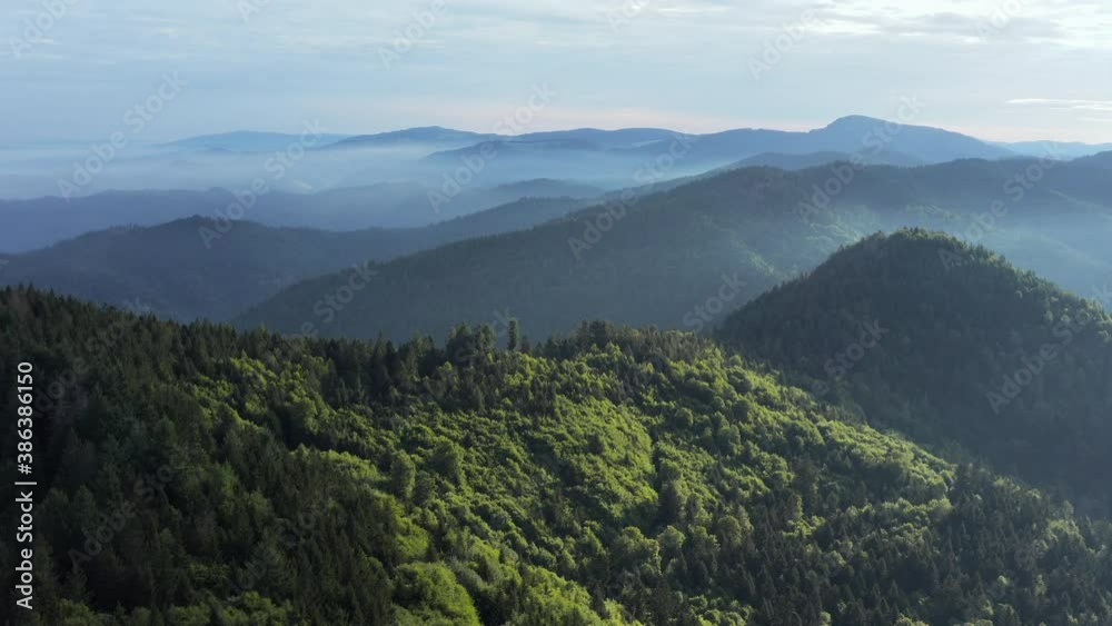 View from mountain Blauen to Belchen, Black Forest, Germany