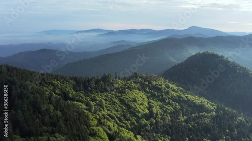 View from mountain Blauen to Belchen, Black Forest, Germany