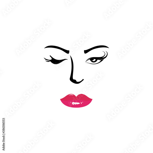 Beauty logo with white background, Beauty salon cosmetics spa hair Logotype concept icon.