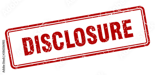 disclosure stamp. square grunge sign on white background