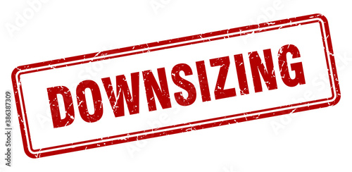 downsizing stamp. square grunge sign on white background