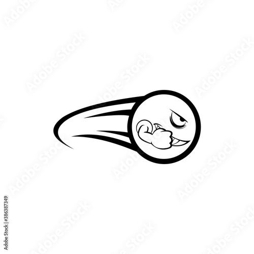 Baseball Icon Vector. Baseball with Movement Motion Lines.