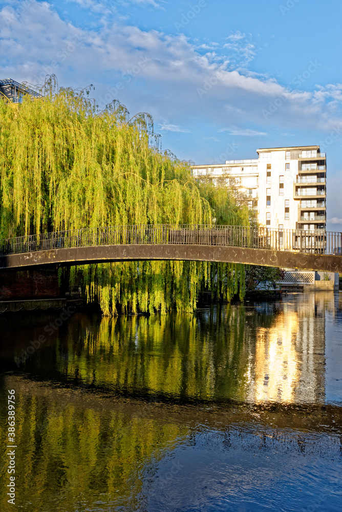 River Kennet and Kennet and Avon Canal at Reading - UK River Kennet and Kennet and Avon Canal at Reading - UK