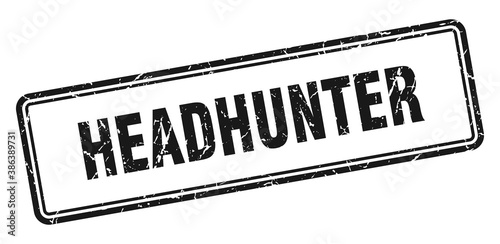 headhunter stamp. square grunge sign on white background