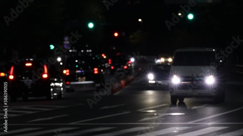 夜の東京　道路　都市風景　新宿区 photo