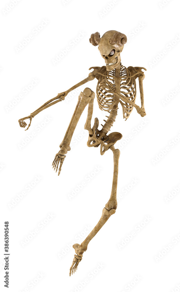 Skeleton on flying kick Skeleton on flying kick