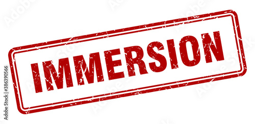 immersion stamp. square grunge sign on white background