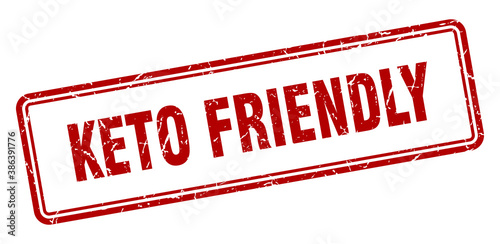 keto friendly stamp. square grunge sign on white background