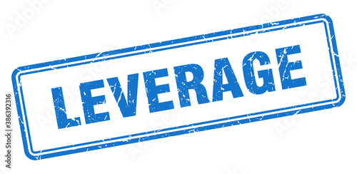 leverage stamp. square grunge sign on white background